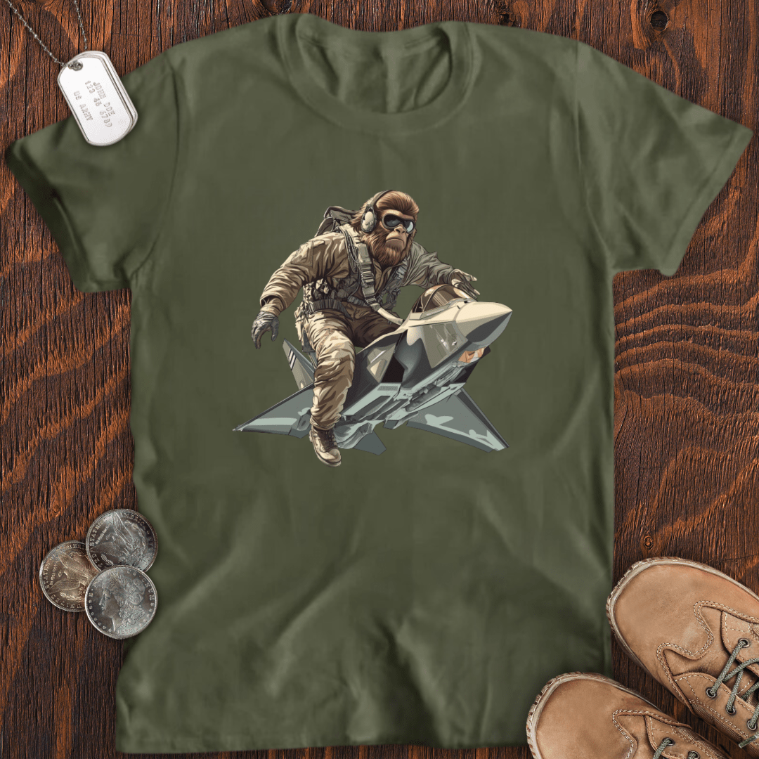 Bigfoot Fighter Jet Warrior T-Shirt