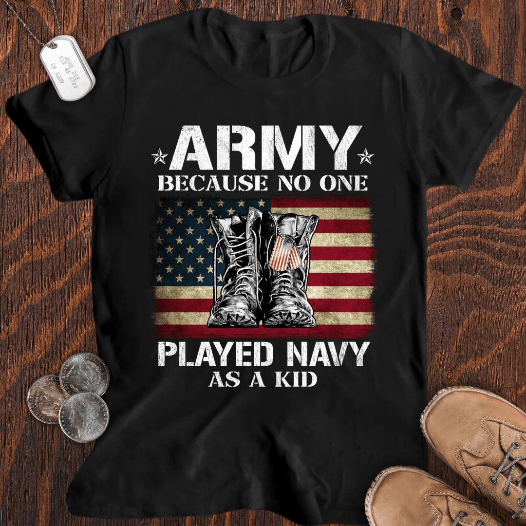 No One Played Navy T-Shirt