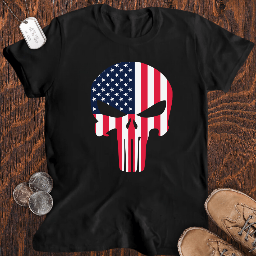 Skull USA Flag T-Shirt