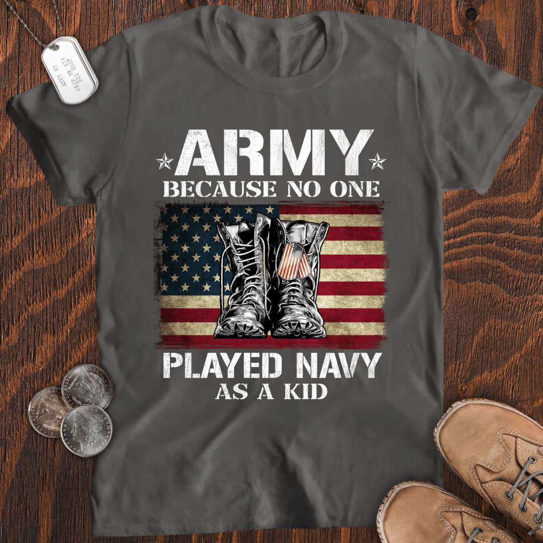 No One Played Navy T-Shirt