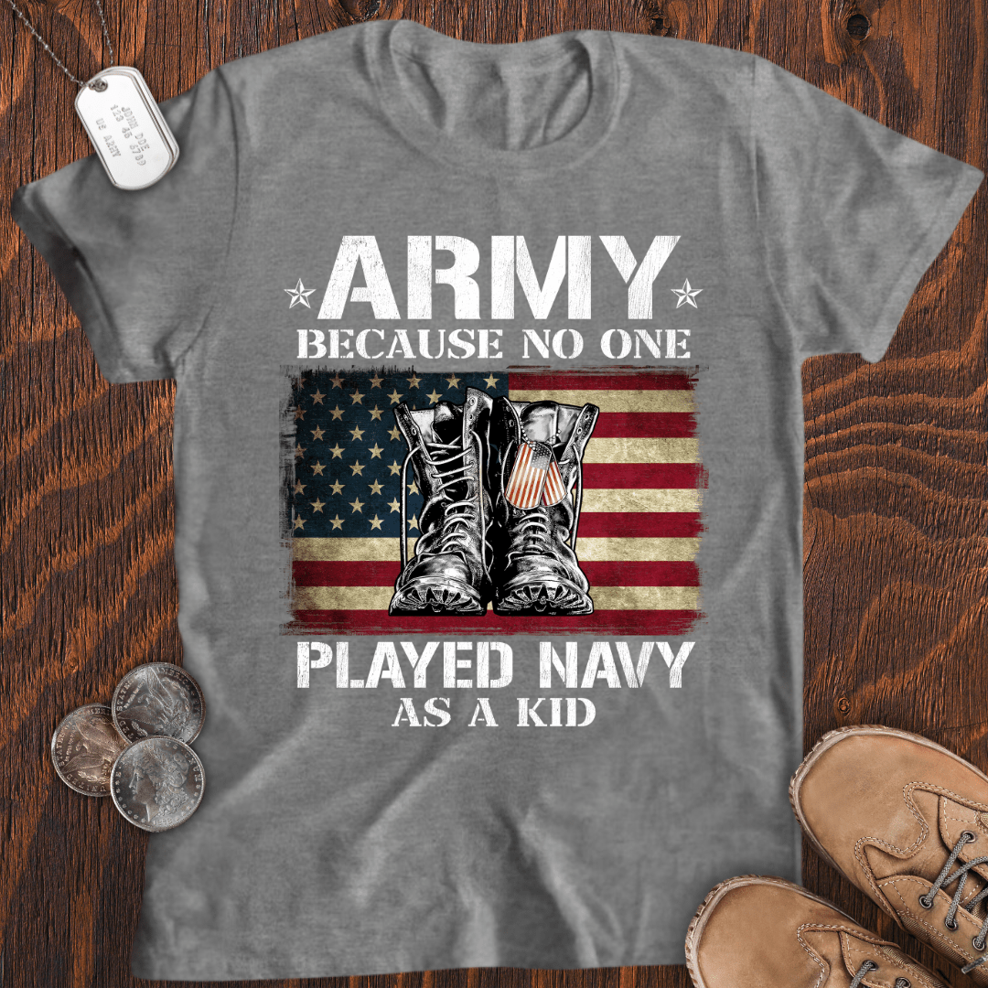 No One Played Navy T-Shirt