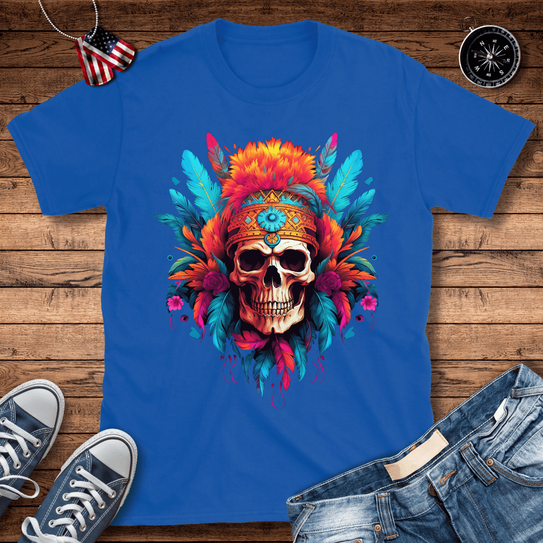 Warrior Chief Skull T-Shirt