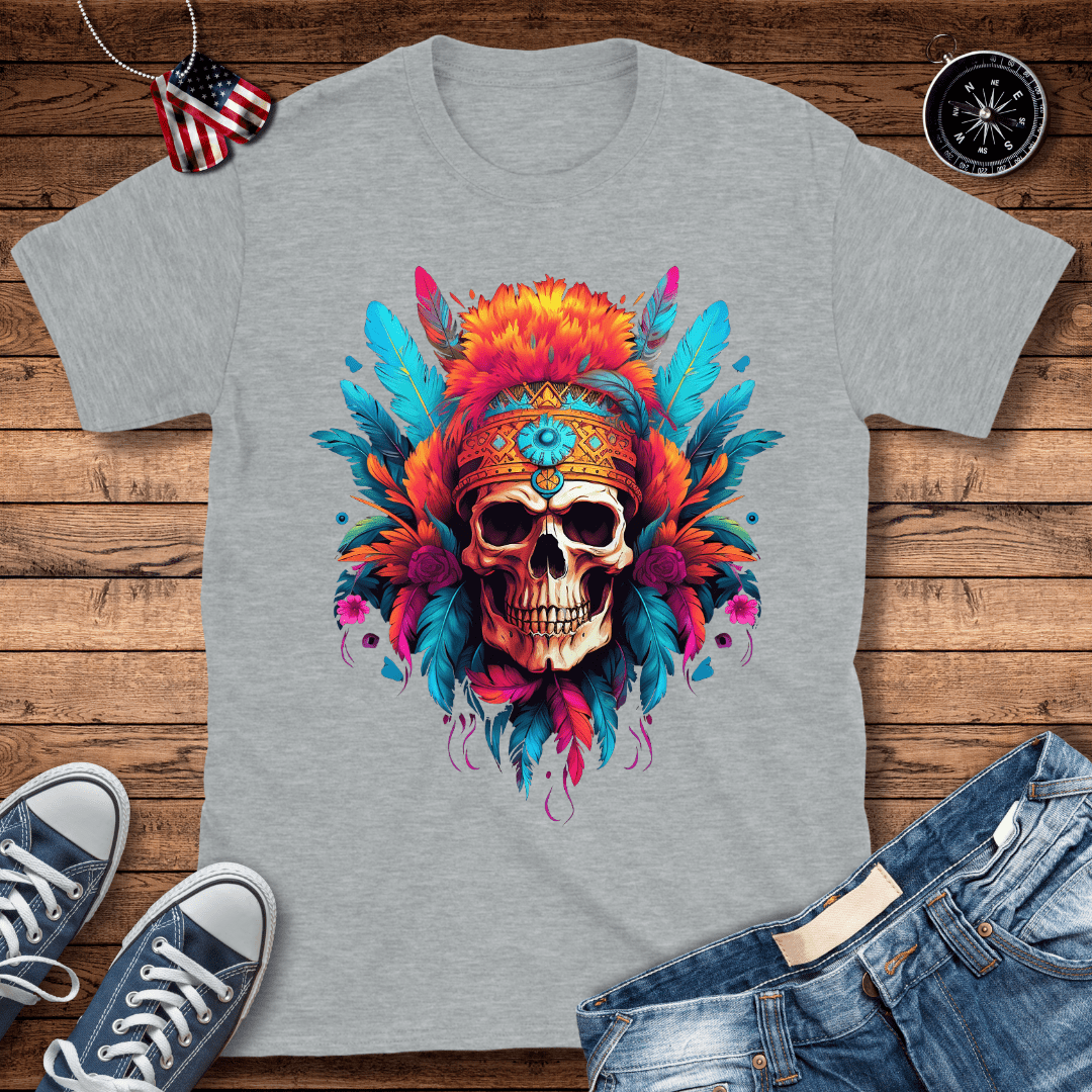 Warrior Chief Skull T-Shirt