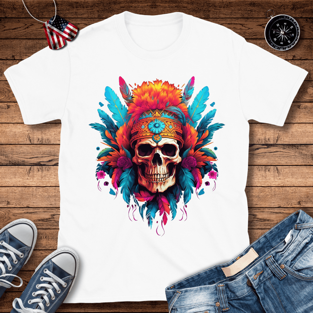 Warrior Chief Skull T-Shirt