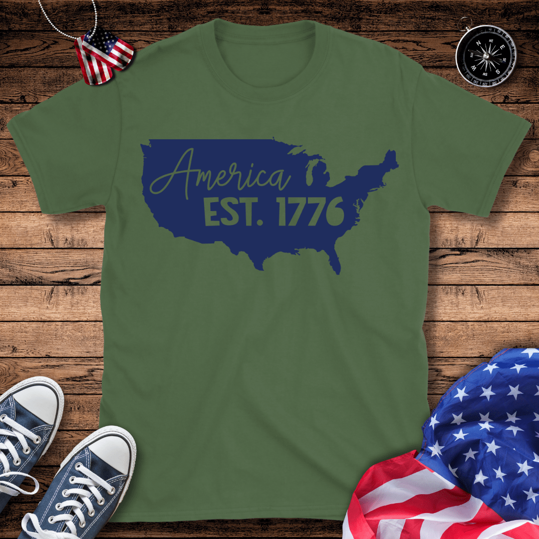 America Est. 1776 Map T-Shirt