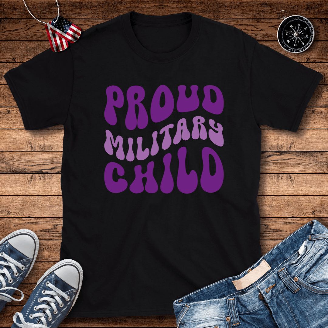 Purple Proud Military Child T-Shirt