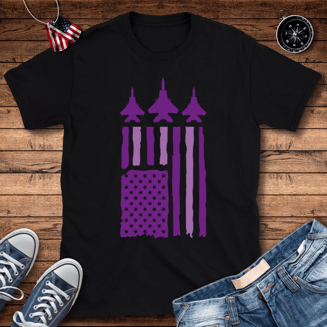 Purple Military Child Jets T-Shirt