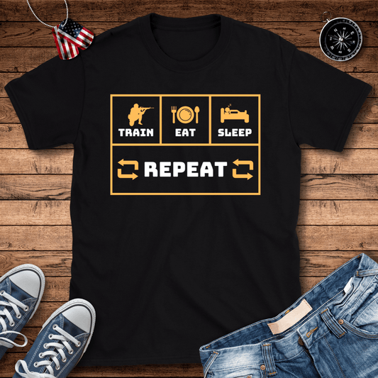 Train Eat Sleep Repeat T-Shirt