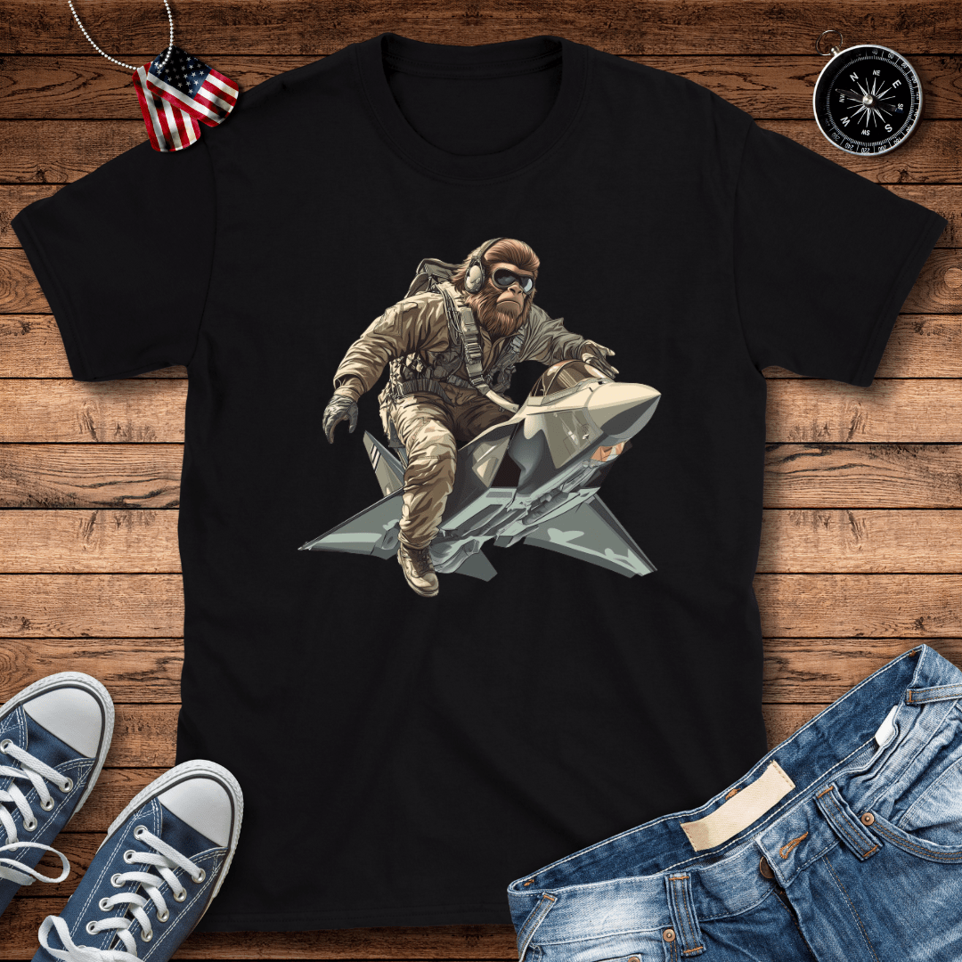 Bigfoot Fighter Jet Warrior T-Shirt