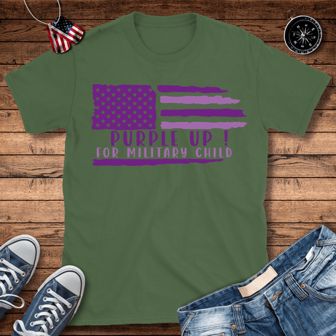 Purple Up Military Flag Child T-Shirt