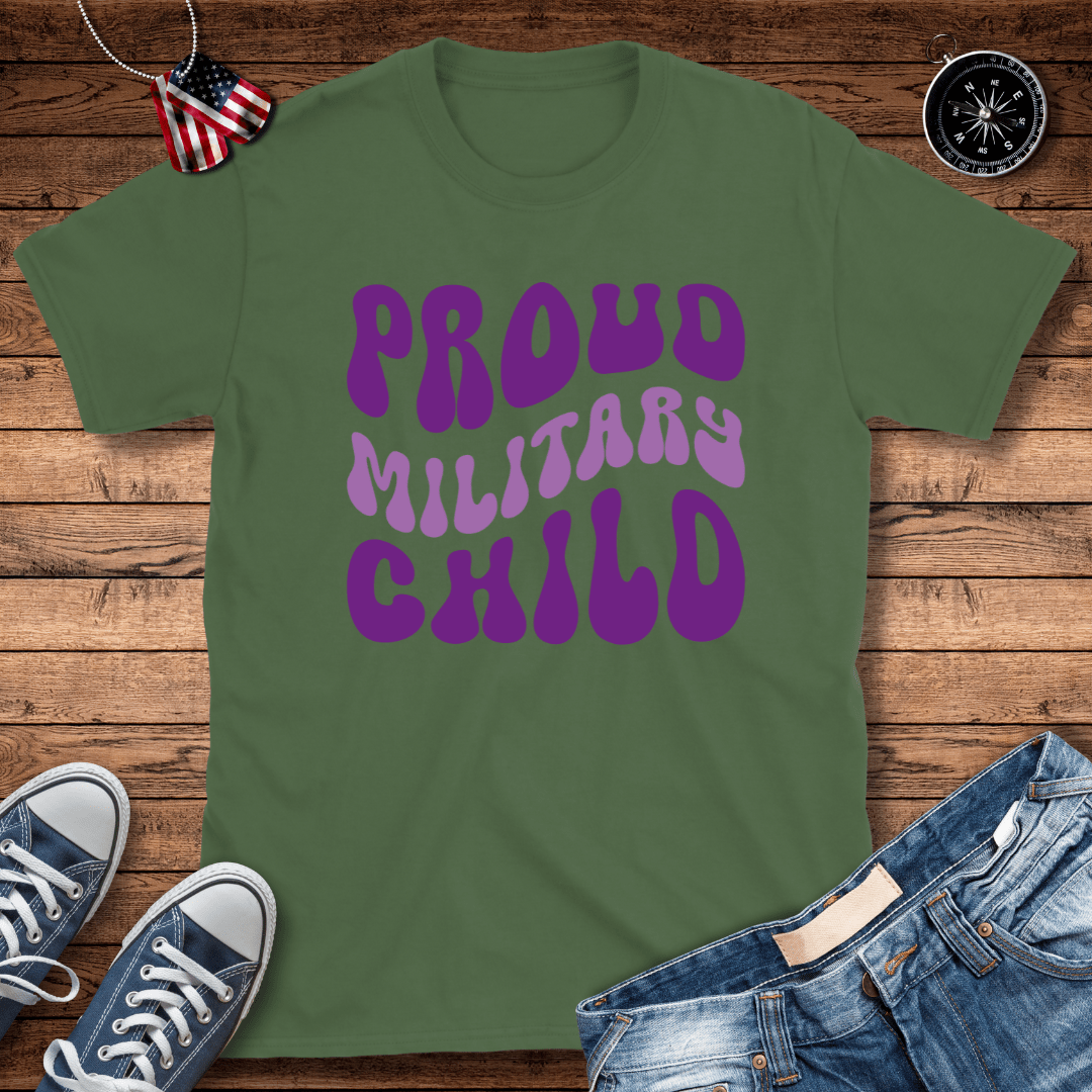 Purple Proud Military Child T-Shirt