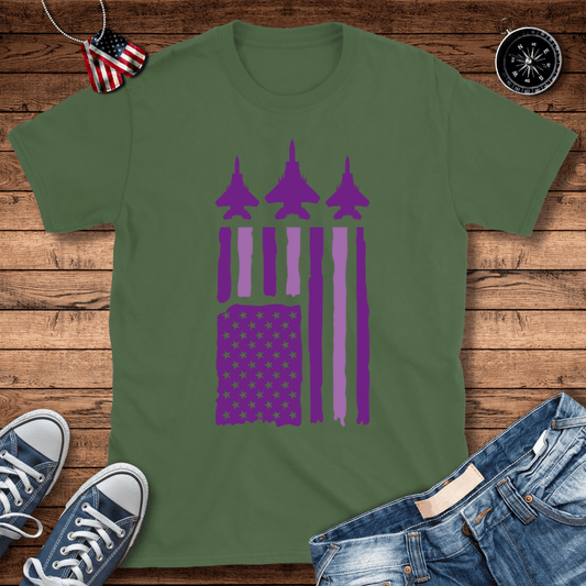 Purple Military Child Jets T-Shirt