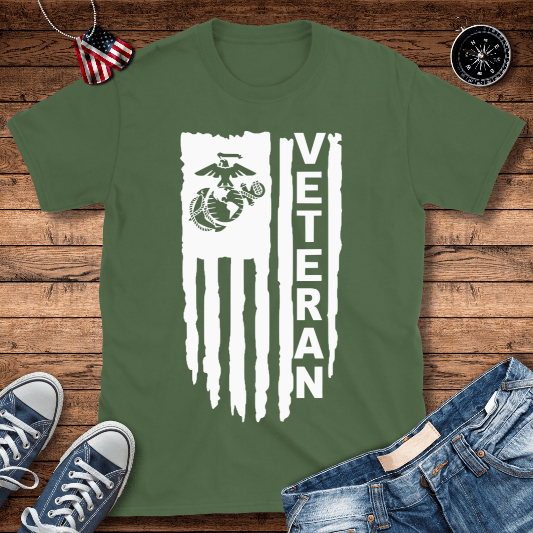 Marines Veteran Flag T-Shirt