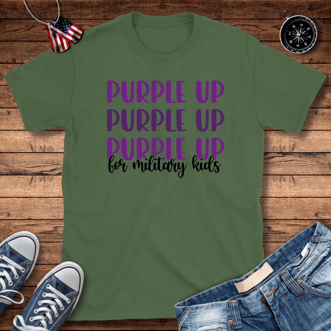 Purple Up Military Kids V2 T-Shirt