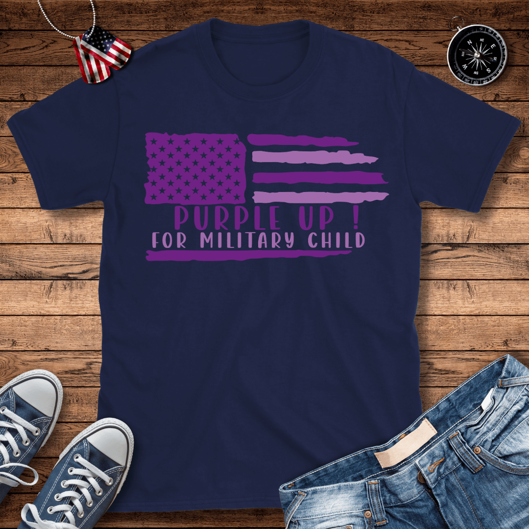 Purple Up Military Flag Child T-Shirt