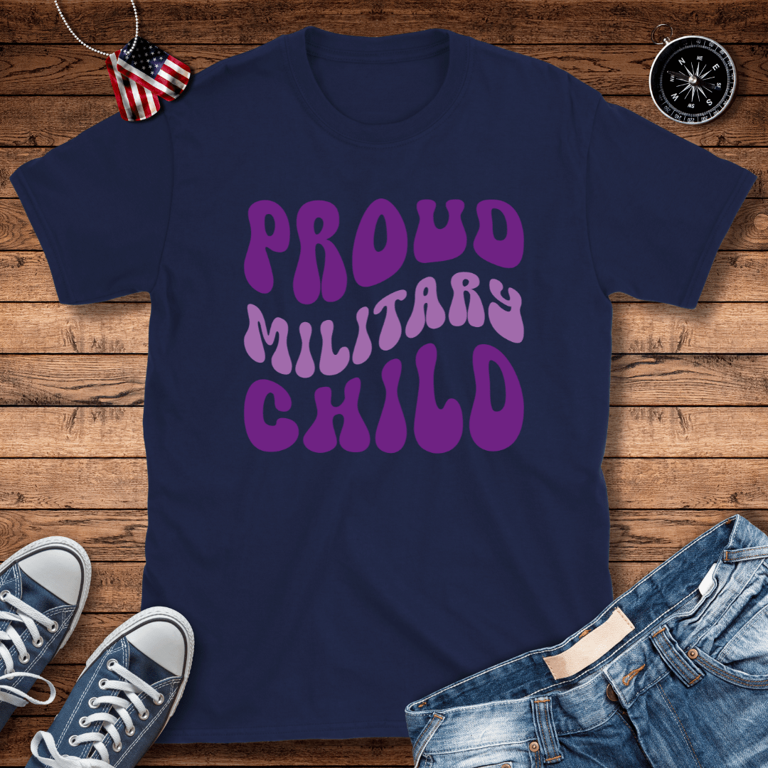 Purple Proud Military Child T-Shirt