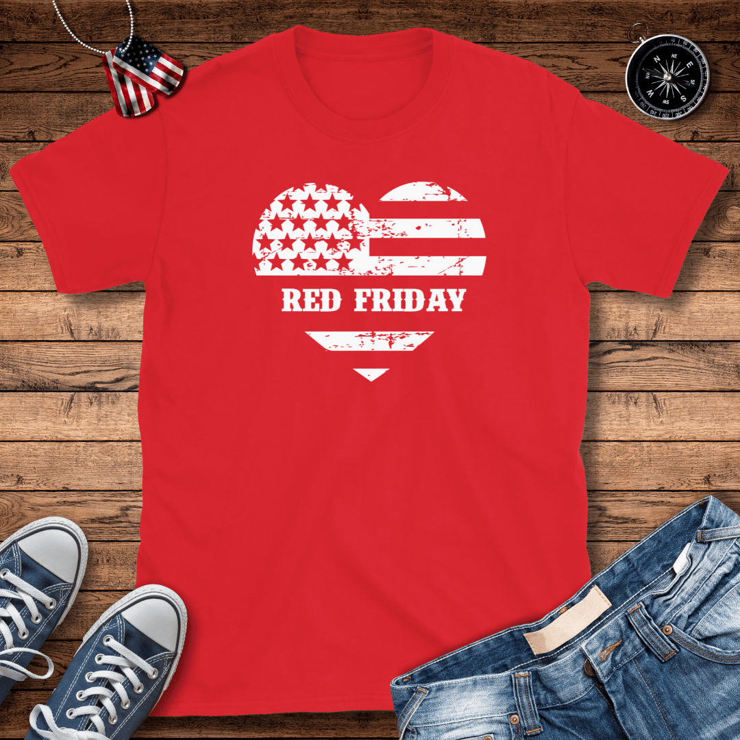 RED Friday Heart T-Shirt