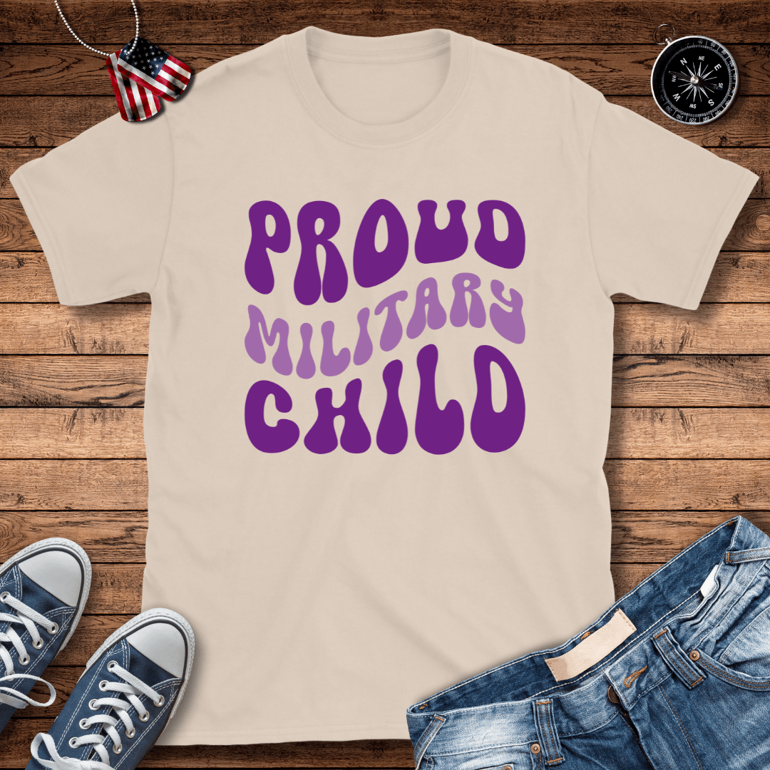 Purple Proud Military Child T-Shirt