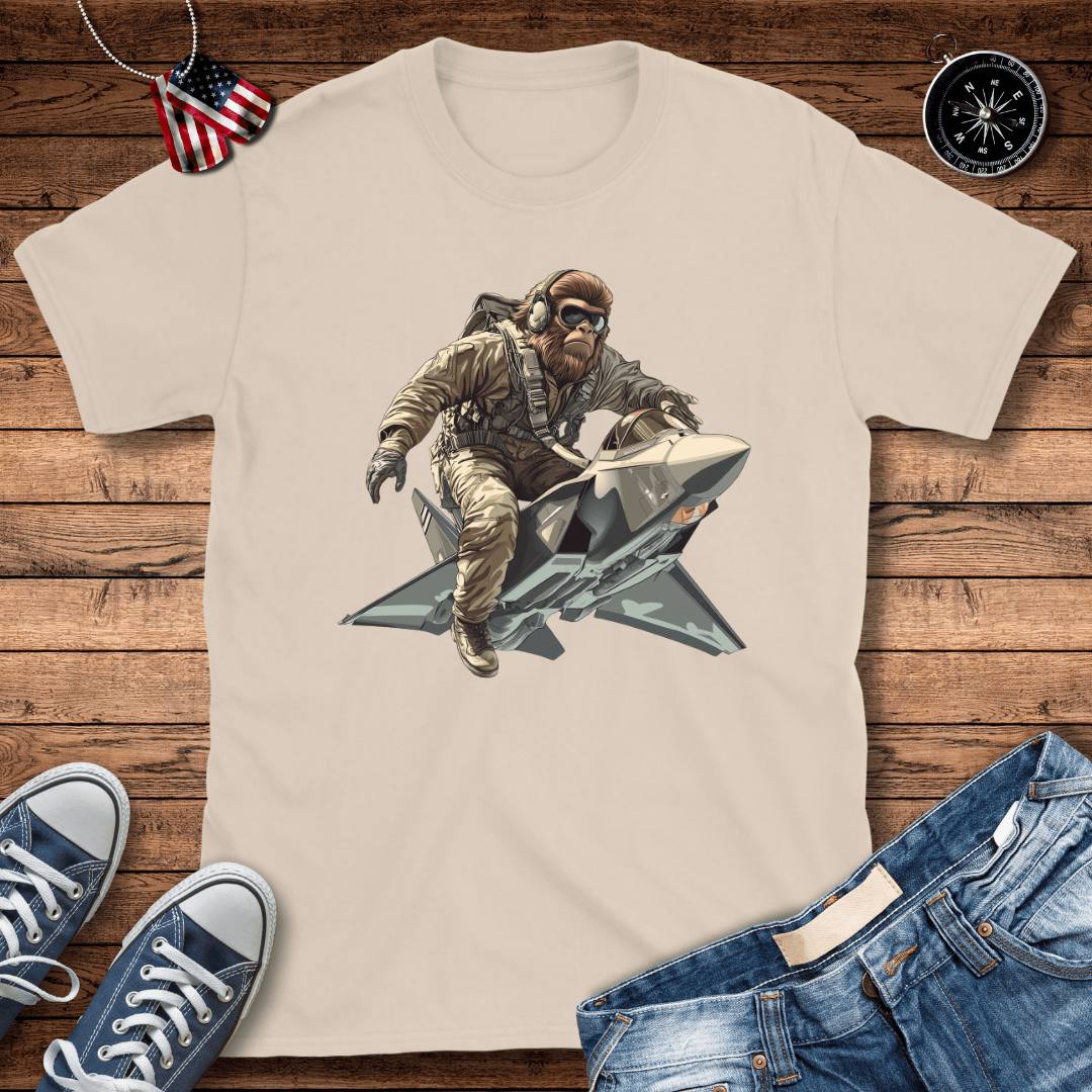 Bigfoot Fighter Jet Warrior T-Shirt