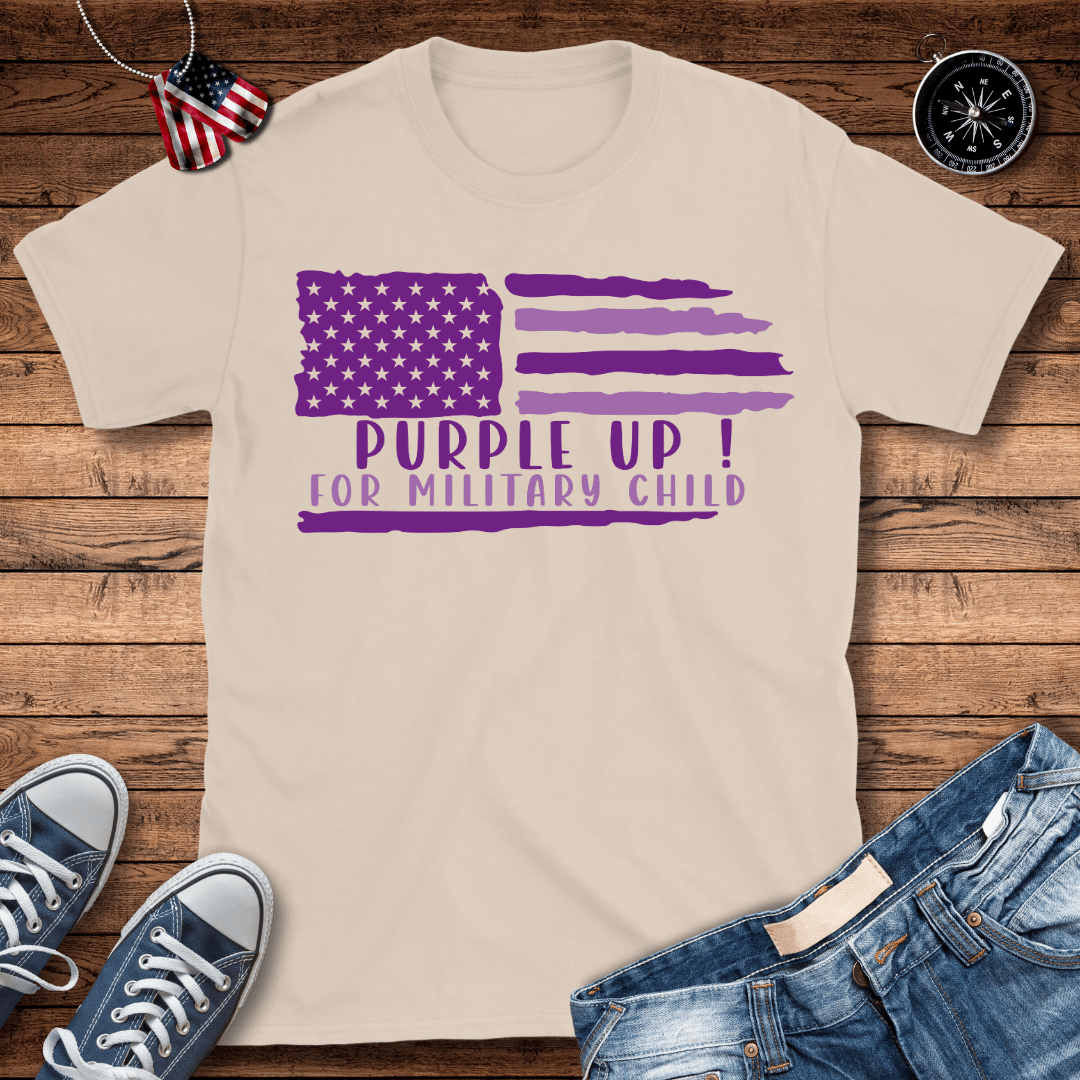 Purple Up Military Flag Child T-Shirt