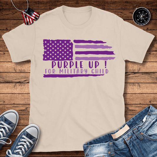 Purple Up Military Flag Child T-Shirt