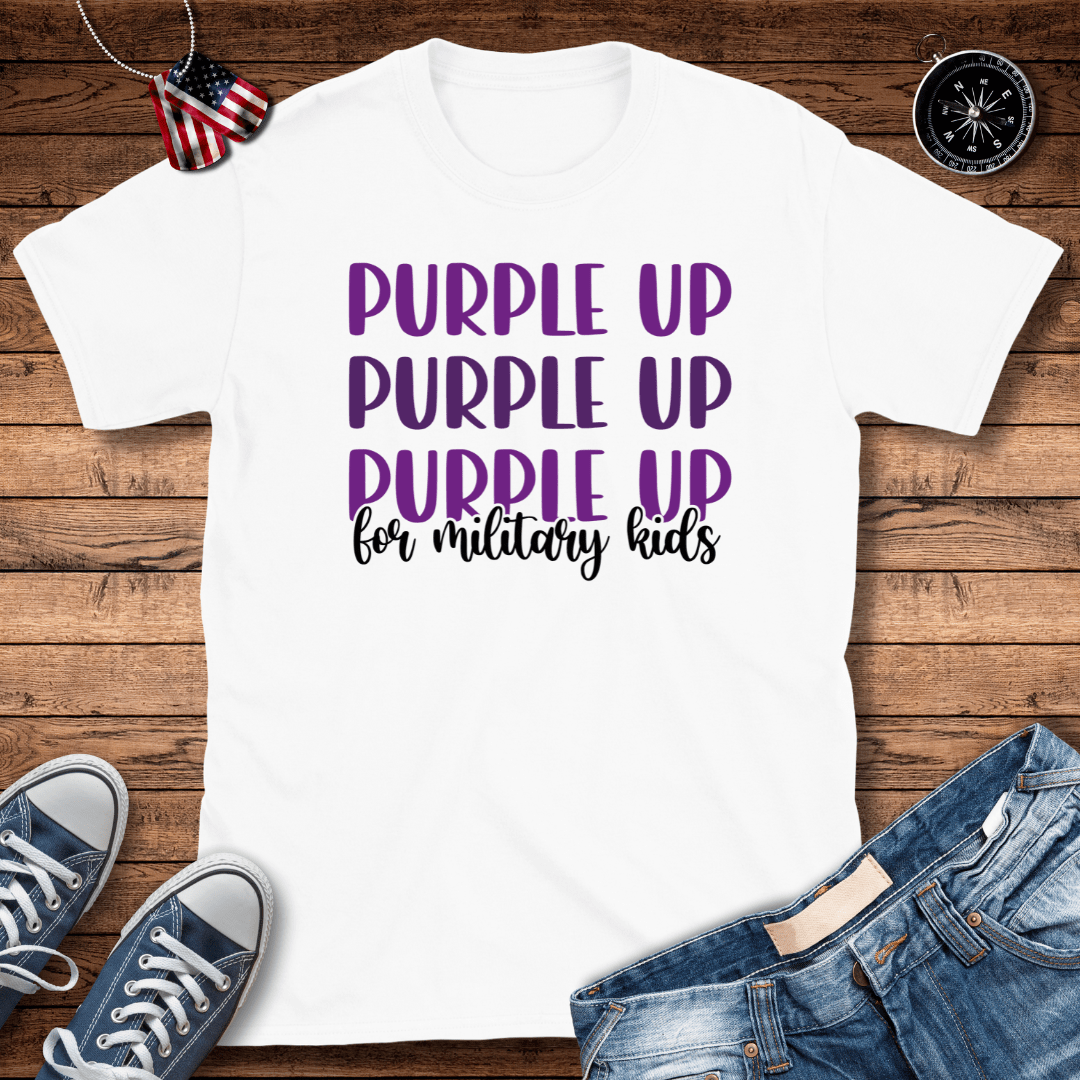 Purple Up Military Kids V2 T-Shirt