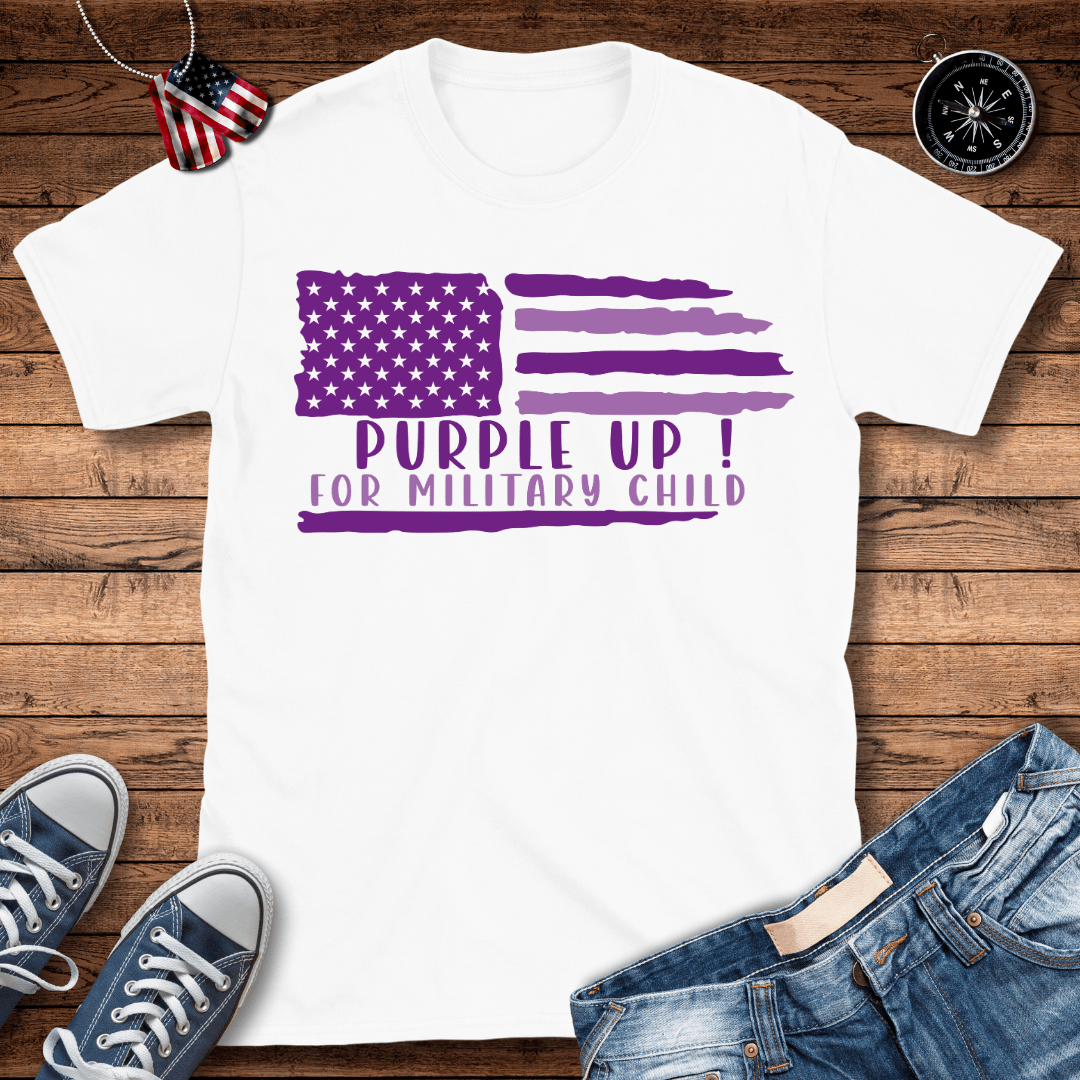 Purple Up Military Flag Child T-Shirt