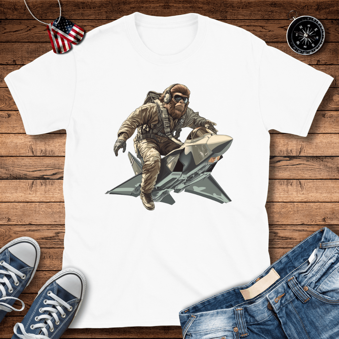 Bigfoot Fighter Jet Warrior T-Shirt