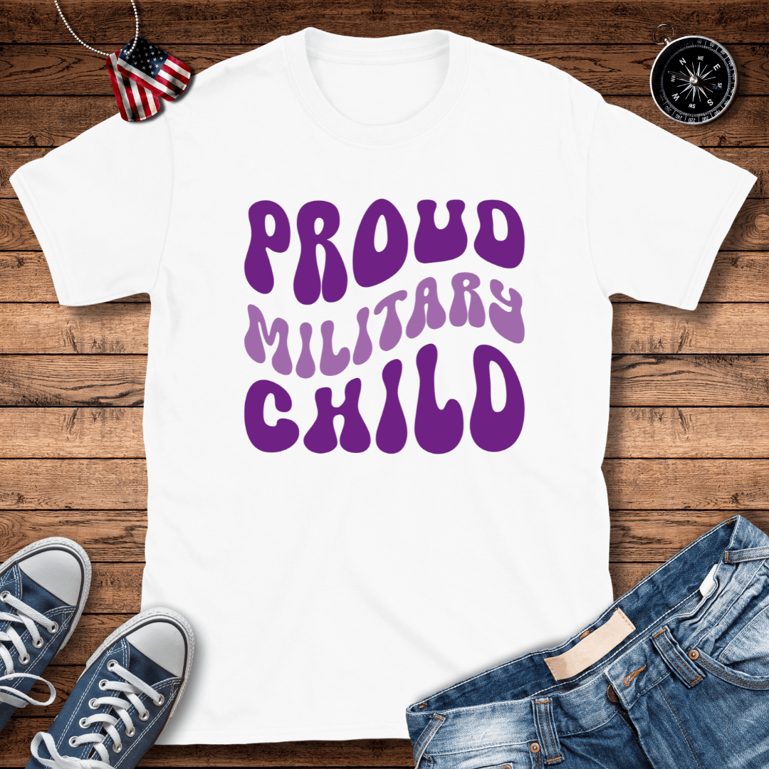 Purple Proud Military Child T-Shirt