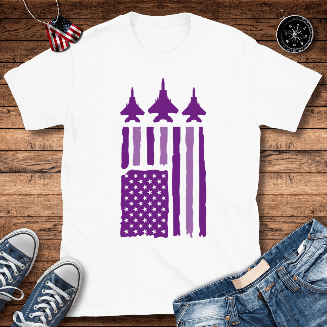 Purple Military Child Jets T-Shirt