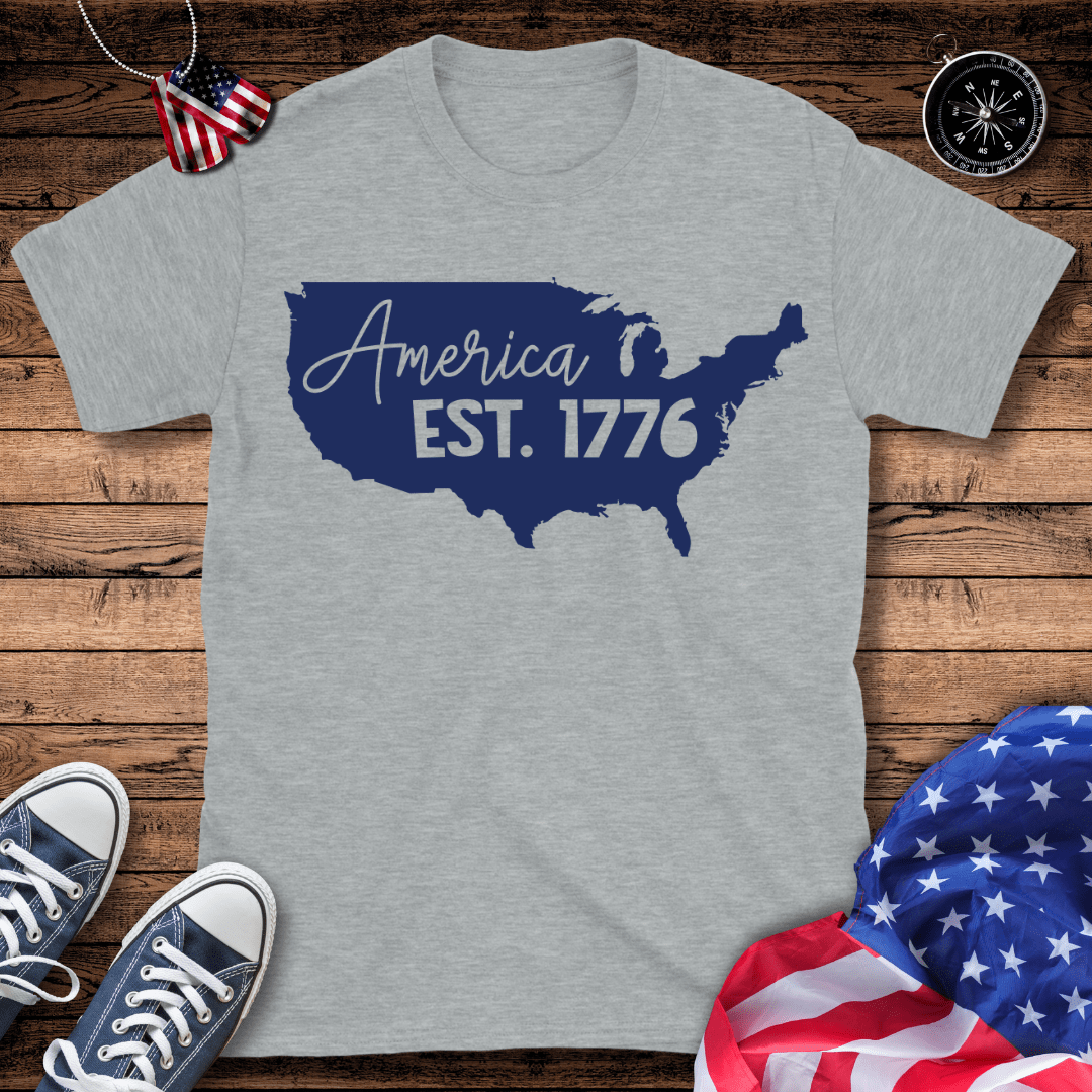 America Est. 1776 Map T-Shirt