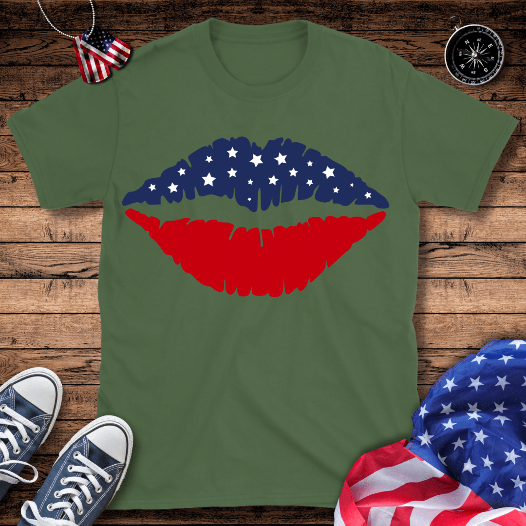 Lips USA Flag T-Shirt