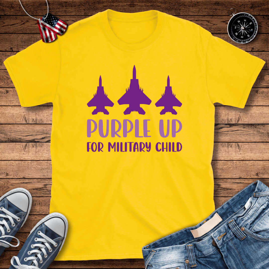 Purple Up Military Child Jets T-Shirt