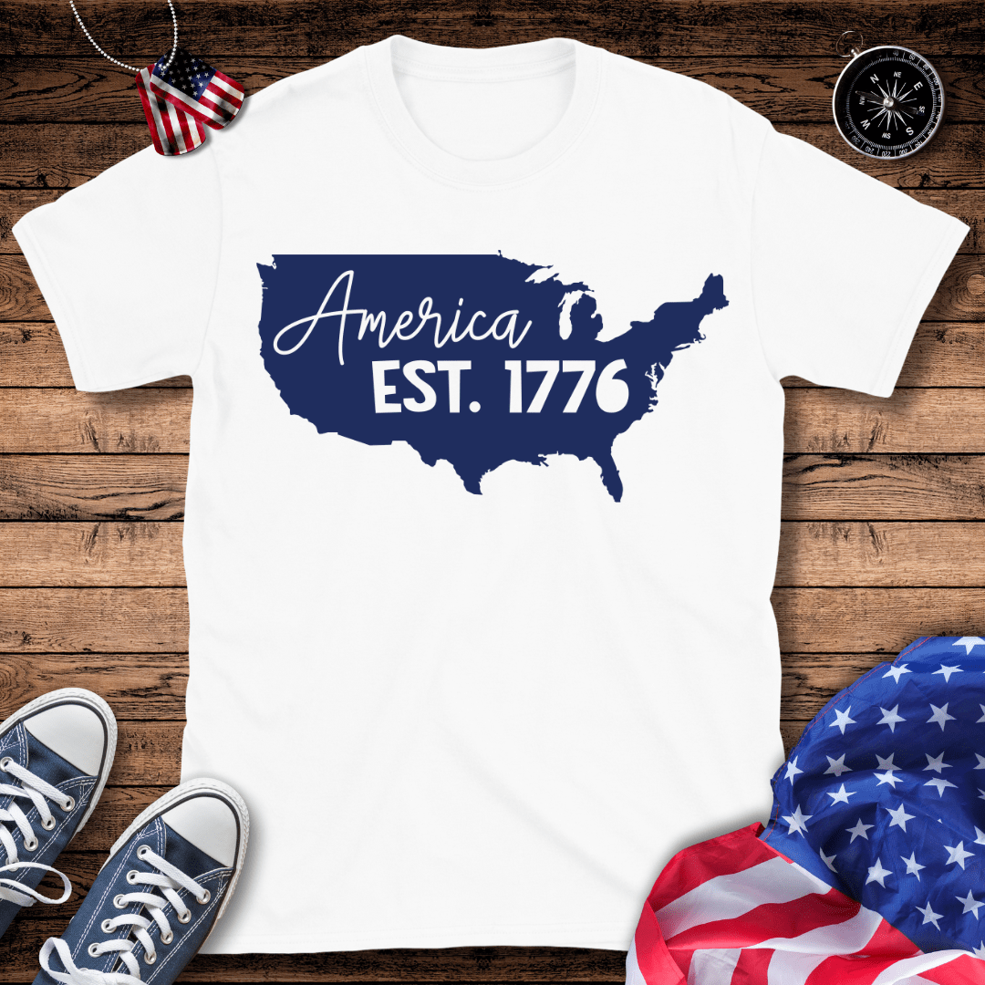 America Est. 1776 Map T-Shirt